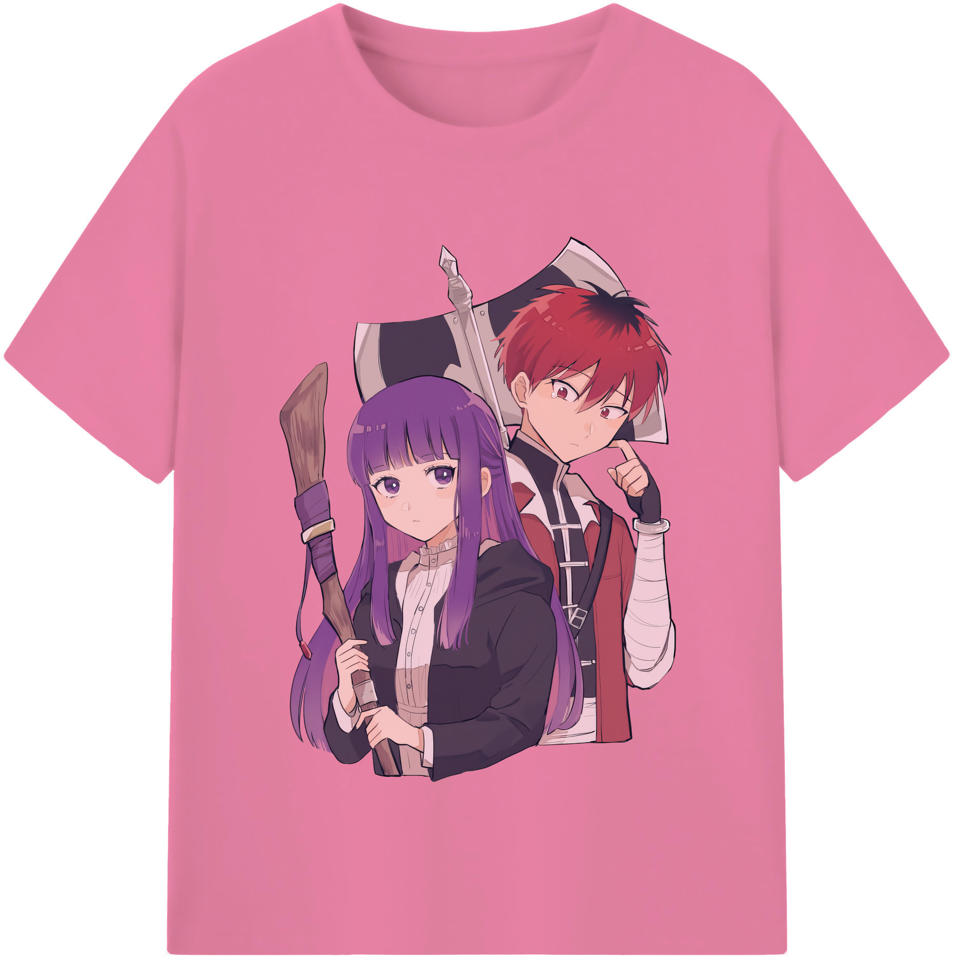 （画像用） 葬送のフリーレン Frieren 綿100％半袖Tシャツ（フロントプリント）
